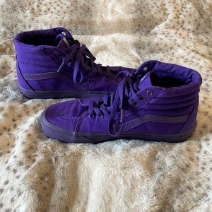 All Over Purple Vans High Top Sneakers